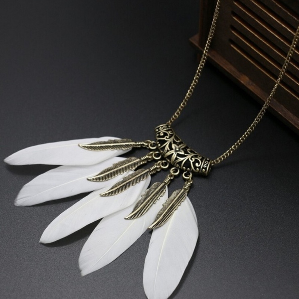 BOHO Festival Feather Necklace ALL COLORS!